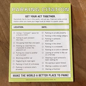 Funny Parking ticket Citation Pad new